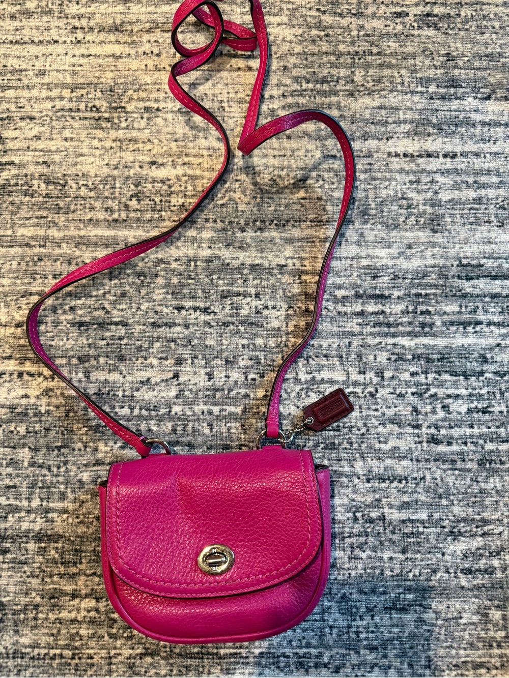 Coach Pebbled Leather Crossbody in Hot Pink - Picture 1 of 8